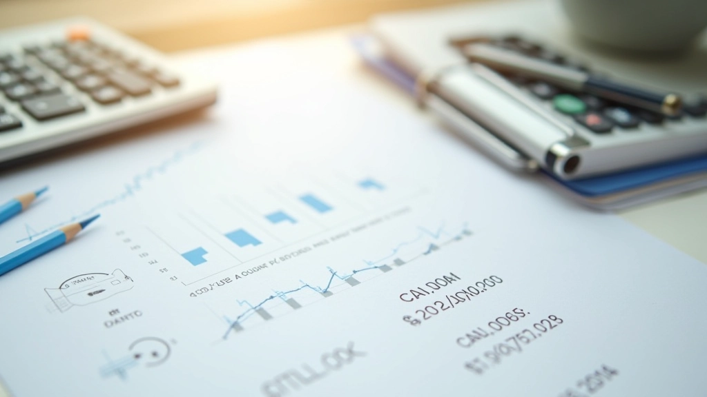 Osobní finance - kalkulator a složka s dokumenty na stole se zeleným pozadím