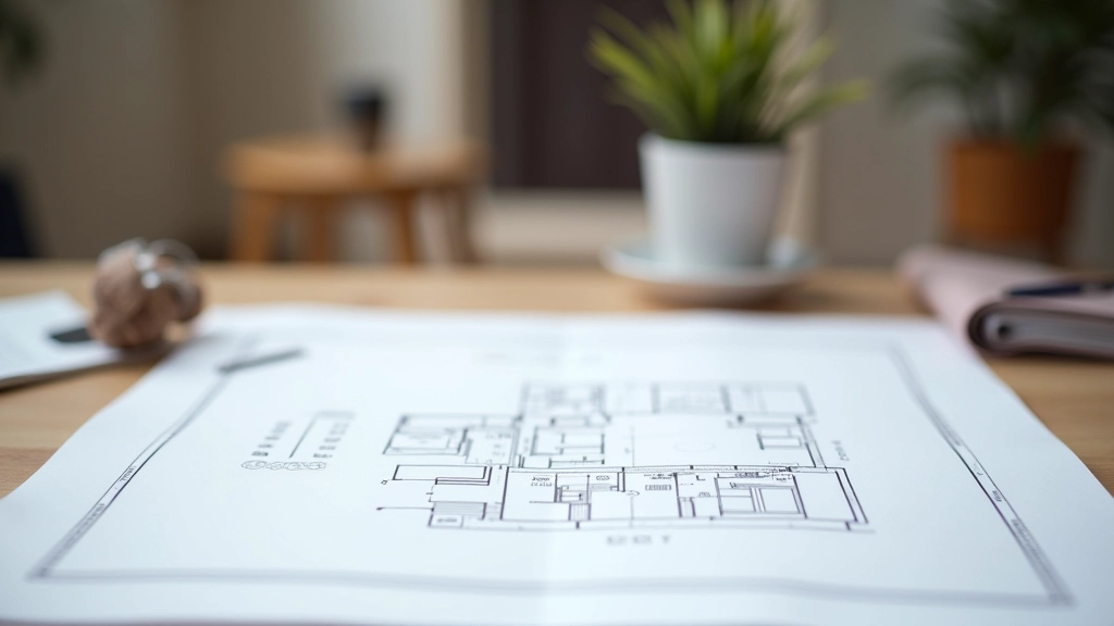 Státní symbol a stavební plány na stole