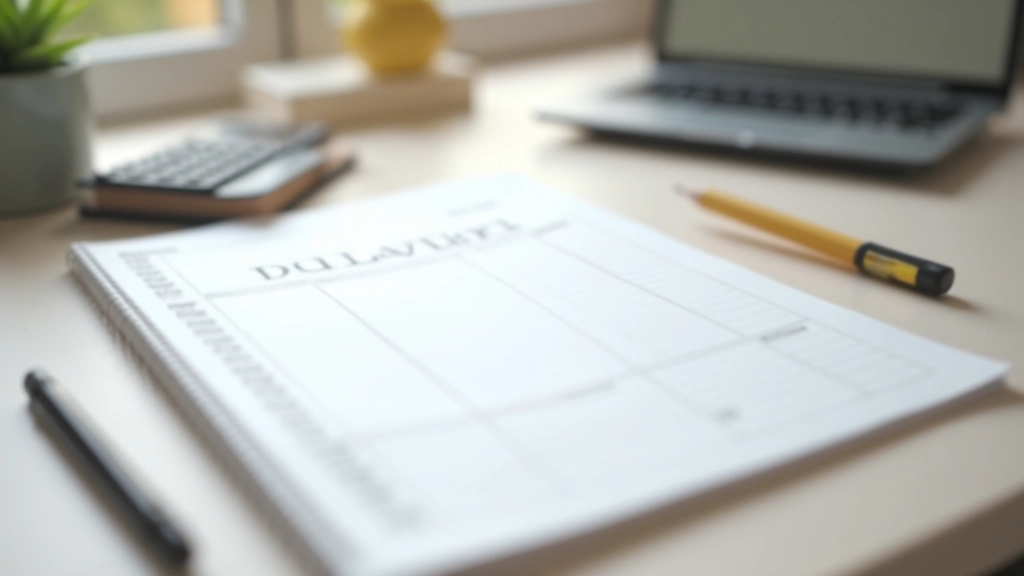 Měsíční rozpočet v sešitě s tužkou a kalkulačkou na pracovním stole