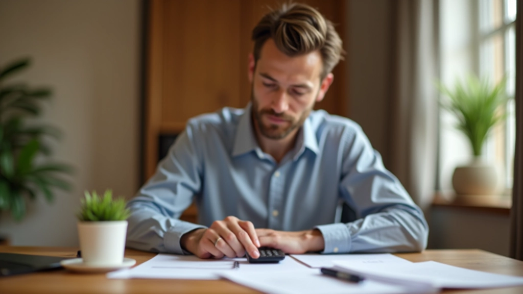 Osobní finance - rodina plánuje rozpočet u stolu s kalkulačkou a dokumenty