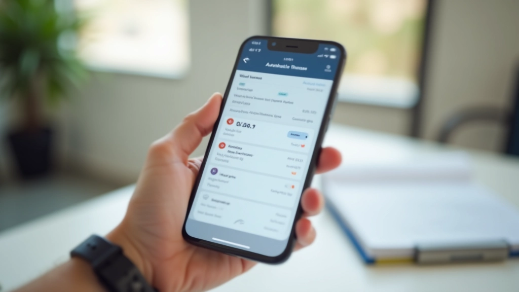 Mobilní telefon s bankovní aplikací a automatickou úlohou pro převody peněz